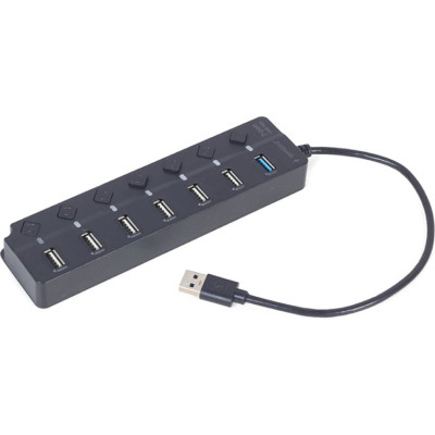 Концентратор Gembird 7 ports (1xUSB3.1+6xUSB2.0) switch black (UHB-U3P1U2P6P-01) Винница - изображение 1