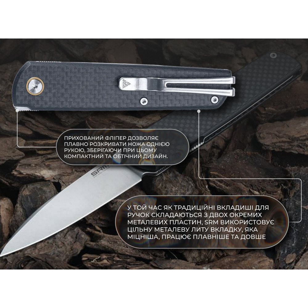 Ніж складаний SRM 408L-KB, чорний Киев - изображение 11