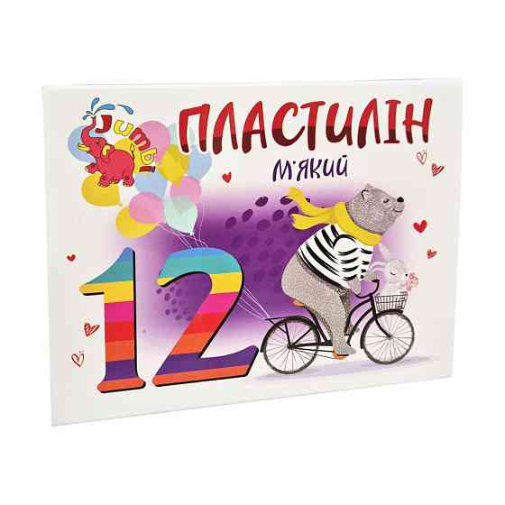 Дитячий м'який пластилін КТ 230604, 12 кольорів Вінниця