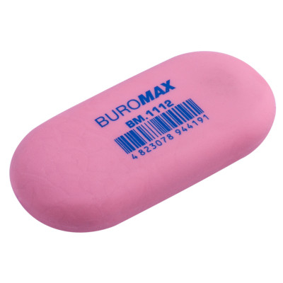 Ластик Buromax овальная, 49x23x9 мм синт.каучук, ассорти цветов (BM.1112) Винница - изображение 2
