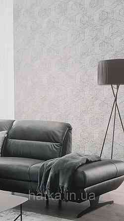 Шпалери вінілові на флізеліні Marburg Memoria 1.06х10 геометрія фігури роми сріблясті на сірому Київ