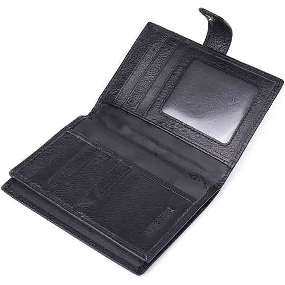 Містка обкладинка на документи унісекс з натуральної шкіри Чорний (ST Leather) Київ