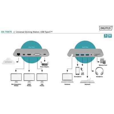 Порт-репликатор Digitus USB-C, 11 Port (DA-70875) Винница