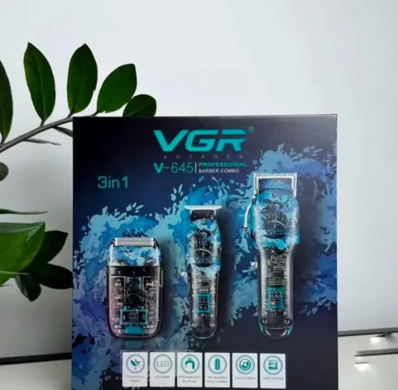 Профессиональный набор 3в1 VGR V-645 триммер, машинка для стрижки волос и электробритва Коломия