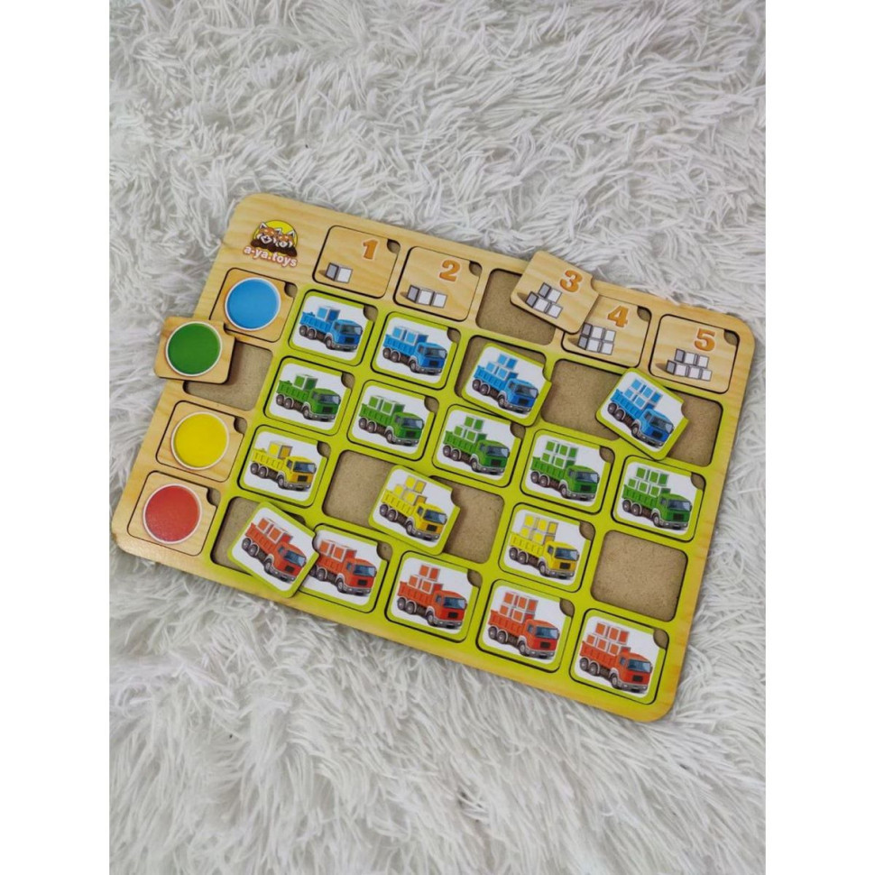 Деревянный пазл-сортер 