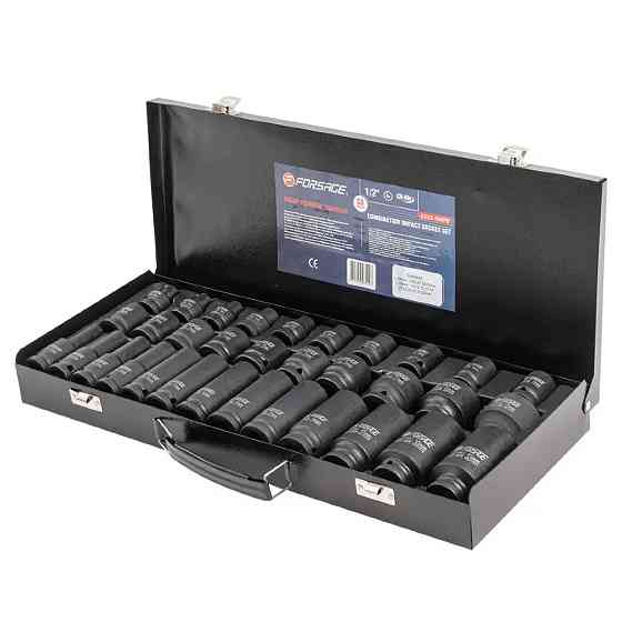 Набор головок ударных 33пр. 1/2'' 6-гранні (8-32мм) Forsage F-4333-5MPB Одеса