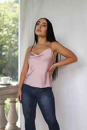 Базова майка жіноча хомут шовкова Пудровий L Харків