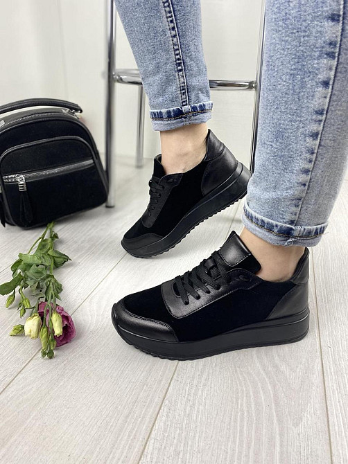 EMELI Кросівки жіночі EMELI 915/1 чорні (весна-осінь, шкіра+замша натуральна) (2687) Коломыя - изображение 7