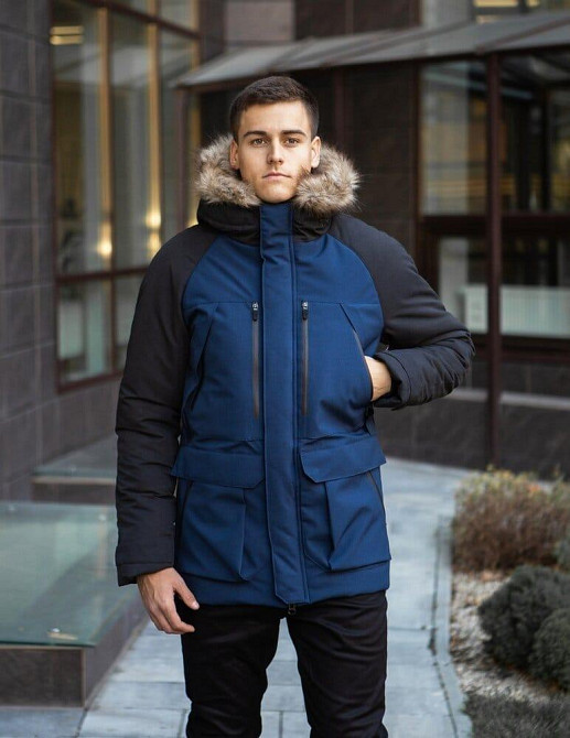 Парка мужская зимняя средняя на коттоне с капюшоном Pobedov seniora udacha Киев - изображение 2