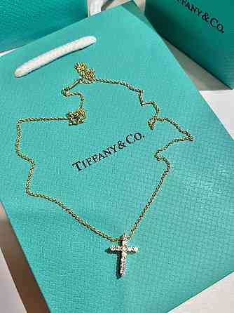 Хрестик Тіффані позолота 18К Гравірування Tiffany Одеса