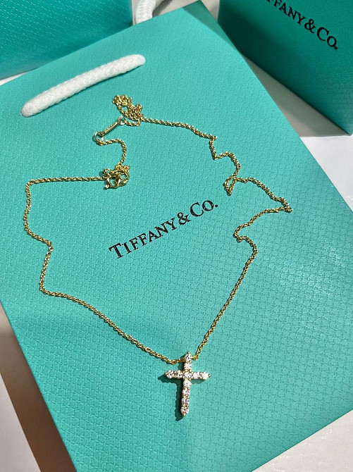 Хрестик Тіффані позолота 18К Гравірування Tiffany Одеса - фото 3