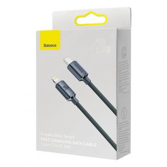 Кабель Baseus Crystal Shine PD 20W USB-C to Lightning CAJY000201 (Сірий, 1.2м) Николаев - изображение 8
