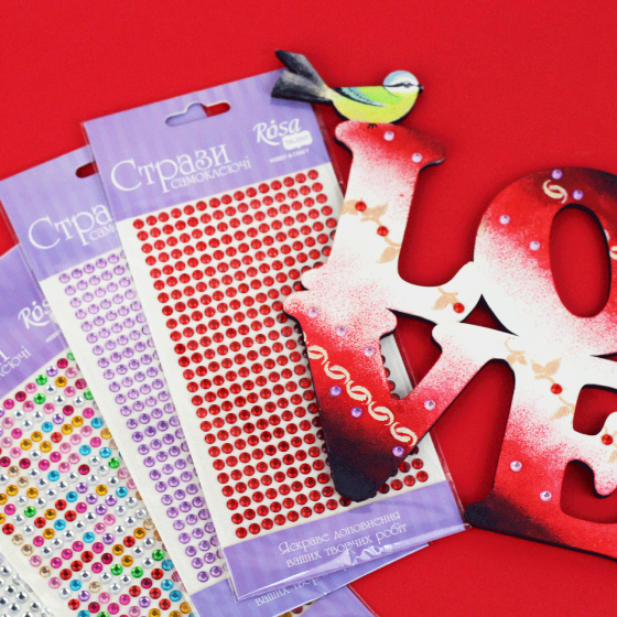 Стрази самоклеючі Червоні 5мм 375шт ROSA Talent Київ