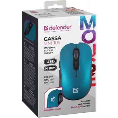 Мишка Defender Gassa MM-105 Wireless Turquoise (52102) Вінниця