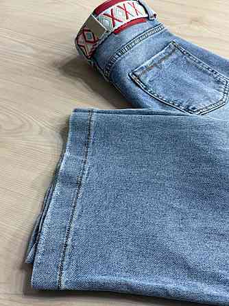 Джинсы женские Dragon 8325 палаццо ровные с поясом стрейчевые голубые, голубой, 32, 32, 86 см, 112 см Киев