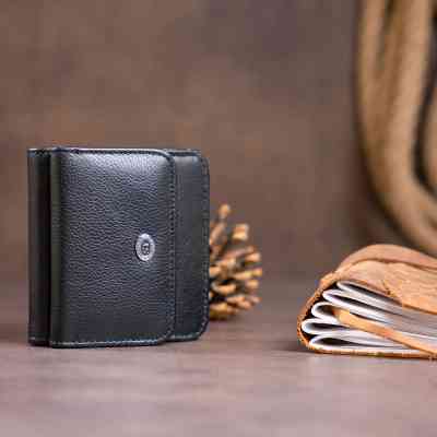 Кошелек ST Leather На кнопке Черный (19232) Винница