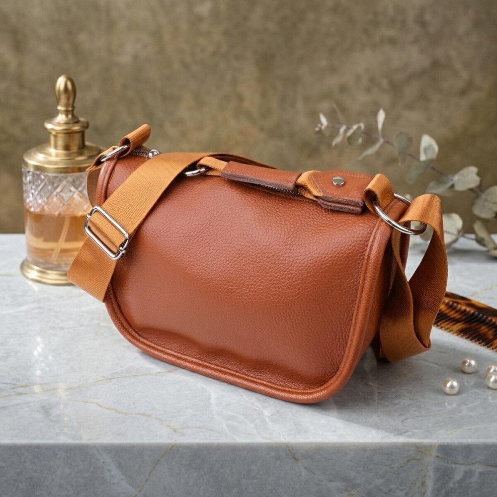 Напівкругла сумка для жінок з натуральної шкіри Vintage 22906 Коричневий Київ - фото 11