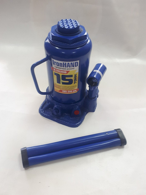 Домкрат гідравл. пляшка 15т короб.N 91504 вис 460мм Iron Hand Вінниця - фото 1