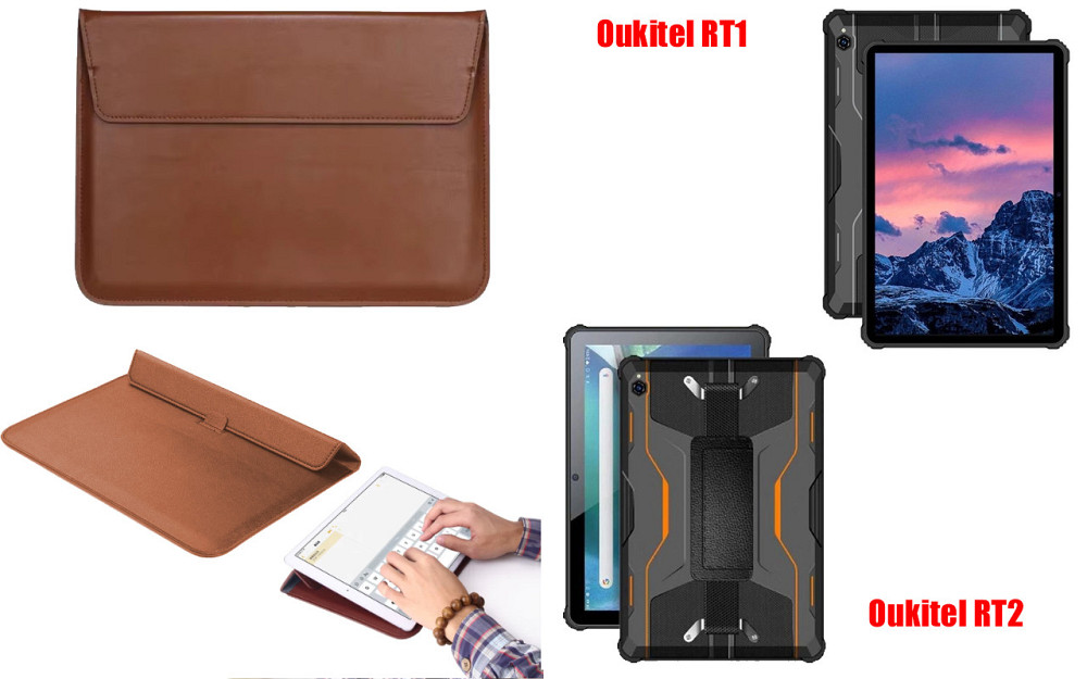 Чехол-конверт VitoCase для Oukitel RT1, Oukitel RT2, с функцией подставки для планшета Коричневый Киев - изображение 1