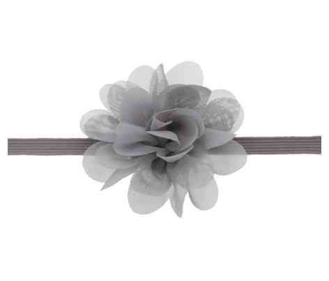 Детская повязка на голову с шифоновым цветком one size серый Киев