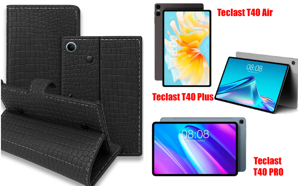 Книжка-трансформер для планшета Teclast T40 Air, T40 Plus, T40 Pro, колір Black Krokodil Black Київ - фото 1