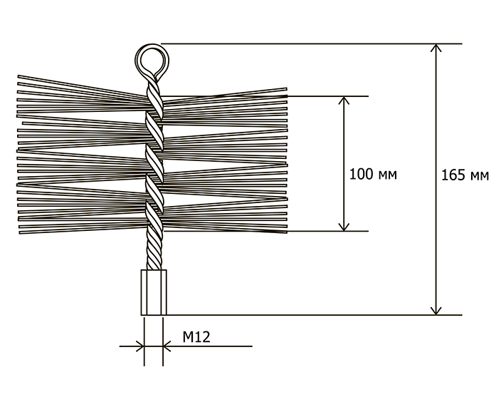 Металевая щетка для чистки дымохода Savent 120 мм Киев - изображение 9
