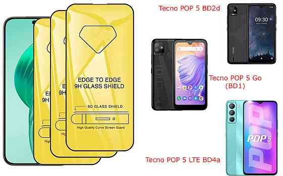 Защитное стекло DefenzoGlass для Tecno POP 5 BD2d, POP 5 Go (BD1), POP 5 LTE BD4a – двойная прочность Киев