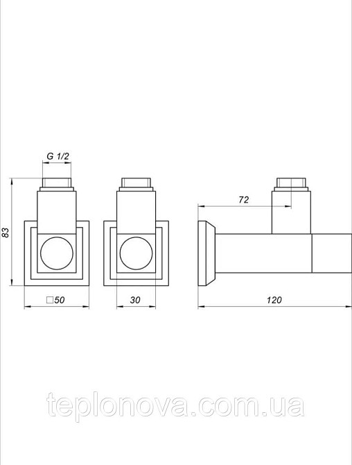 Крани для рушникосушки LUX Хромовані Solomon 1/2" Chrome LUX Чернівці - фото 5