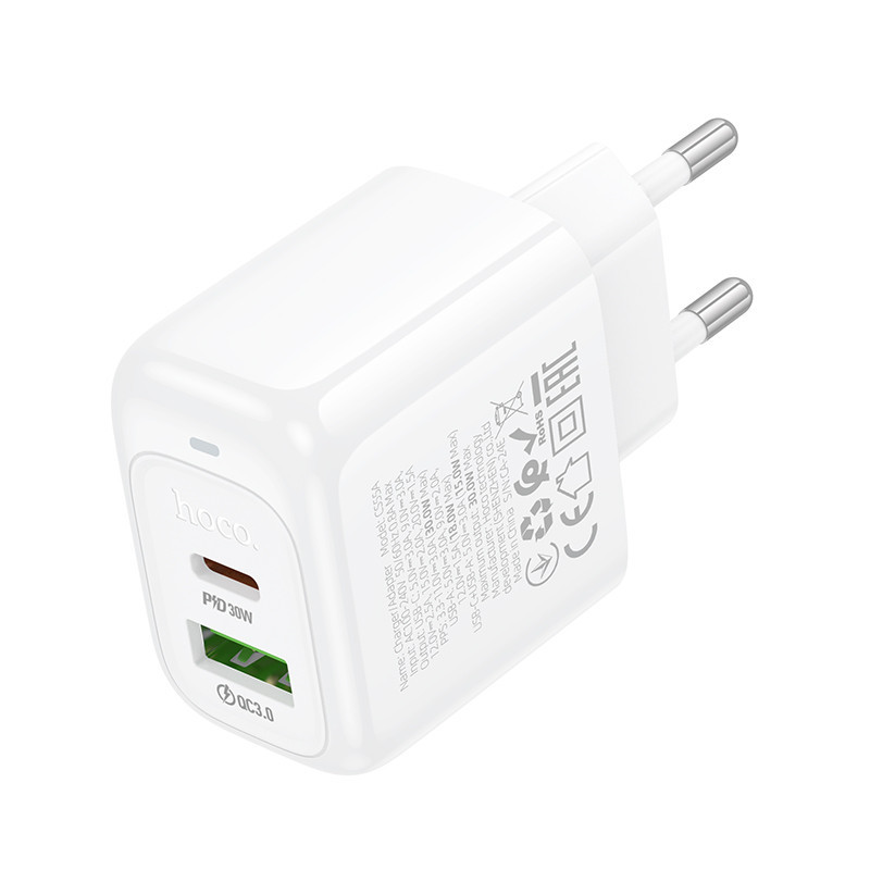 Мережевий зарядний пристрій HOCO CS55A Surplus PD30W+QC3.0 charger White Одеса - фото 3