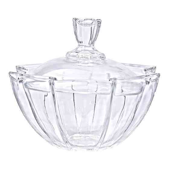 Yiwu Цукорниця з кришкою Ø 15 см ваза цукорниця кругла скляна HP-4-120 Київ
