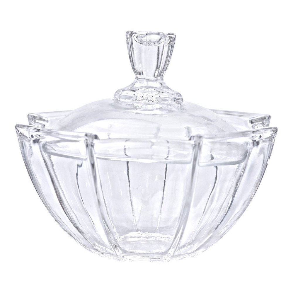 Yiwu Цукорниця з кришкою Ø 15 см ваза цукорниця кругла скляна HP-4-120 Киев - изображение 4
