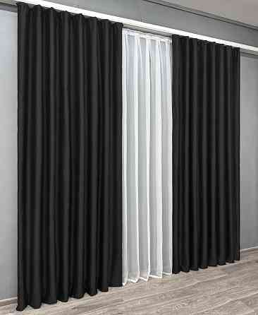 Комплект готових штор VR-Textil Bagema Rvs № 1895ш Чорний 140х270 см 2 шт (39-0085) Київ