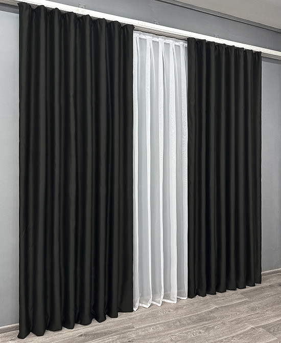Комплект готових штор VR-Textil Bagema Rvs № 1895ш Чорний 140х270 см 2 шт (39-0085) Київ - фото 4
