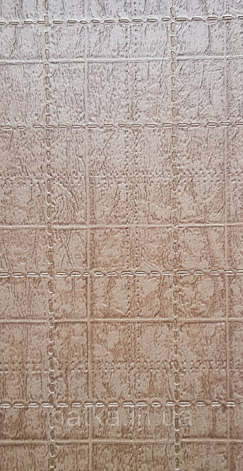 Шпалери вінілові на флізеліні AdaWall Signature1.06х10 під шкіру смуги структурні коричневі золотисті Київ - фото 1