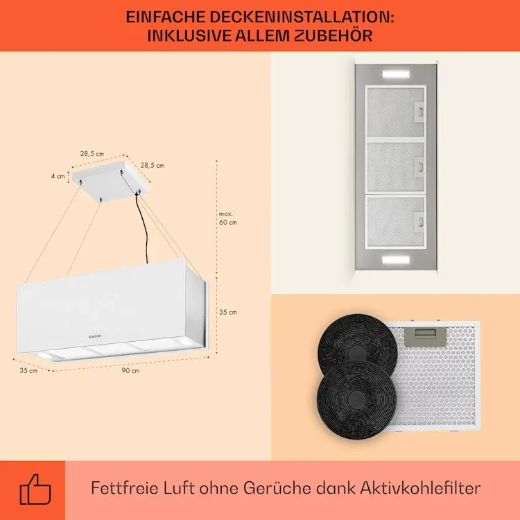 Острівна кухонна витяжка Klarstein Kronleuchter XL 90см Німеччина (Уцінка) Дніпро - фото 5