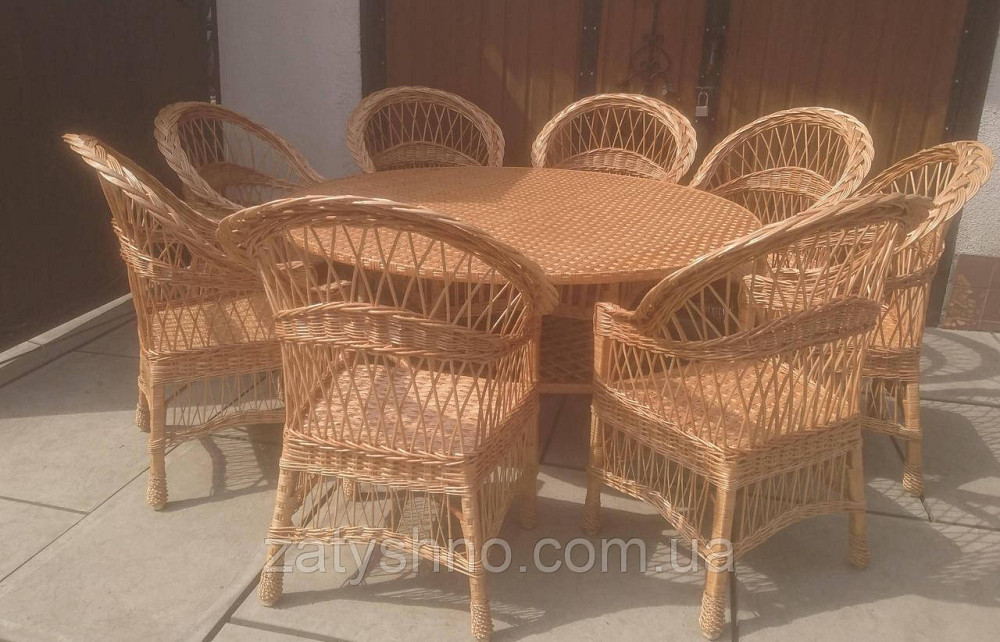 Плетені 8 крісел і великий плетений із лози Київ - фото 2