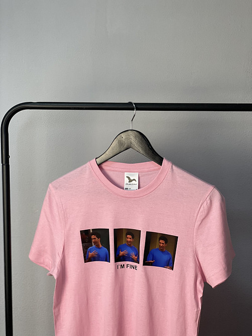 Футболка з мемом "I'm fine" | Жіноча/унісекс футболка з принтом | Подарунок із гумором XXL, Рожевий Чернівці - фото 1