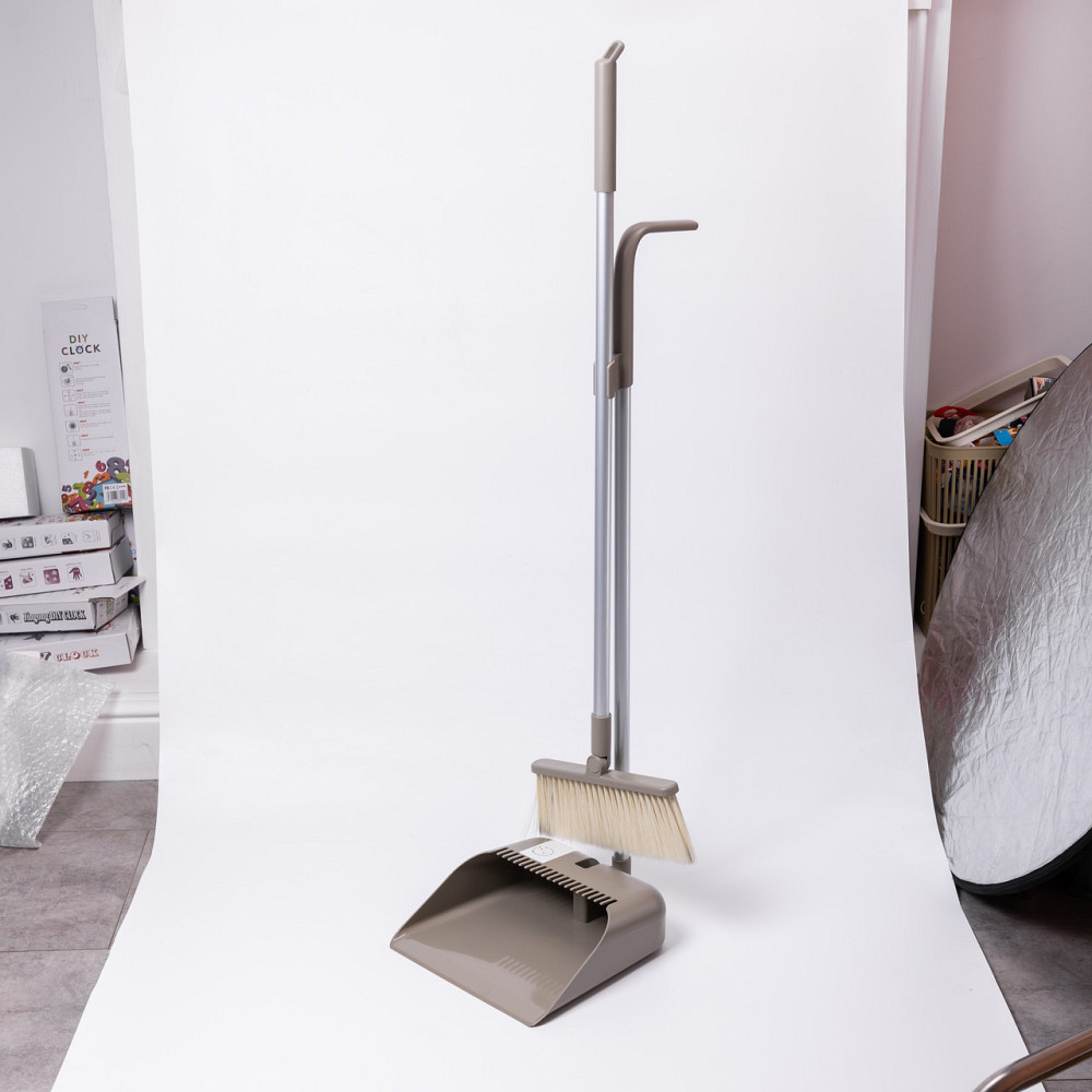 Yiwu Набір віник і совок на довгій ручці для підлоги 25×24×100 см щітка віник для прибирання Сі Коломыя - изображение 1