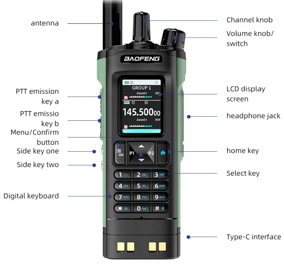 Рация Baofeng DM-32 10W DMR Walkie Talkie Черный Винница