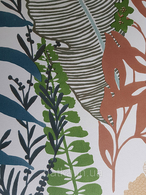 Обои флизелиновые Decoprint Good Vibes 0.53х10 молодежные детские тропики растения листья цветы на белом Киев - изображение 4