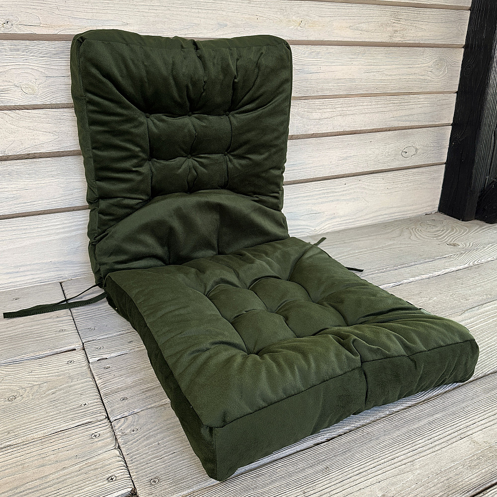 Подушка для стільців (50x120х8 см) подвійна Decorator Флокс колір зелений 84-154 Київ - фото 1