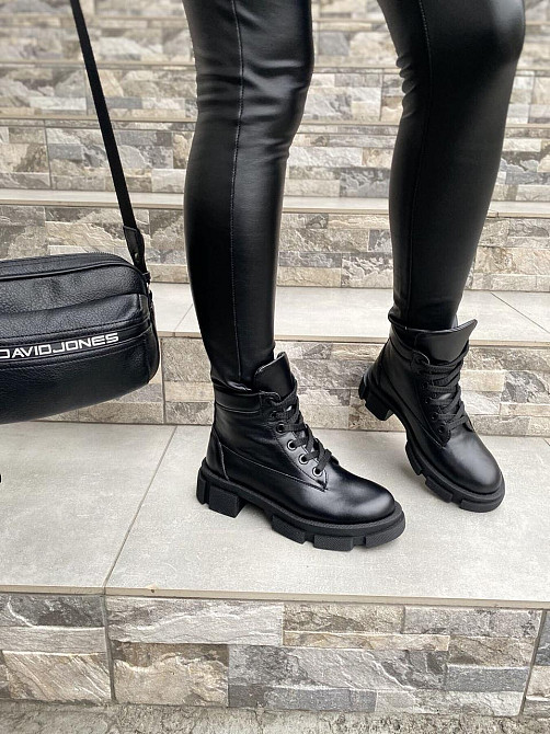 Черевики жіночі ARLEN чорні натуральна шкіра зимові высота 13 см (4241) Коломия - фото 3