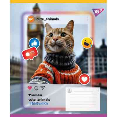 Зошит Yes Cute animals А5 48 аркушів лінія (767734) Вінниця