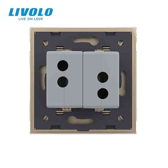 Розетка подвійна USB з блоком живлення Livolo золото скло (VL-C792U-13) Коломыя