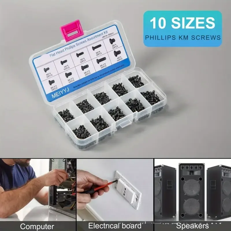 Набір потайних винтів для ноутбуків M2, M2.5, M3, 500 шт. Київ - фото 10