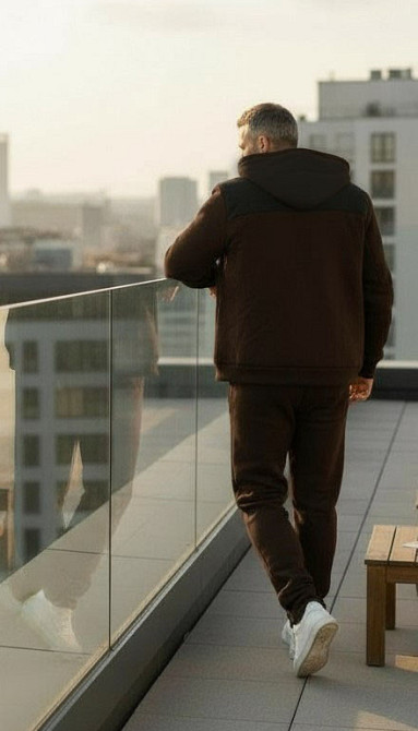 Мужской теплый костюм на флисе с мехом Коричнево-черный 48/50 Харьков - изображение 3