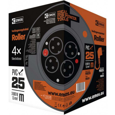 Мережевий подовжувач EMOS катушка 4 роз., 25 м (P092251) Вінниця - фото 4