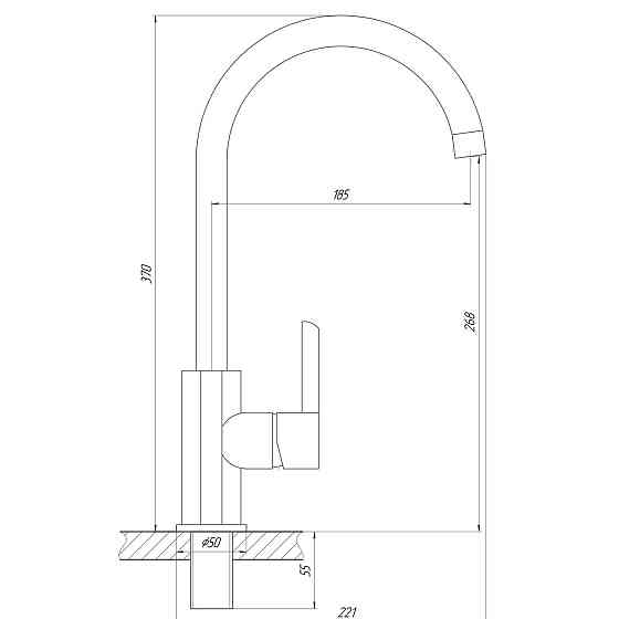 Змішувач для кухні DOMINO PRESTIGE DPS-203S (000022590) Київ
