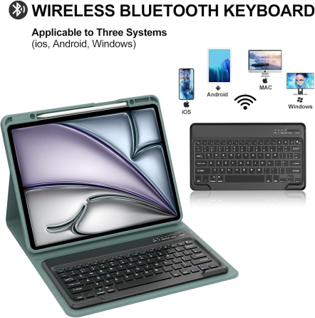 Чохол-клавіатура для iPad Air 13 дюймів (M2 2024/ M3 2025) - клавіатура QWERTY UK з розкладкою для iPad Pro 12,9 дюймів 6-го/5-го Київ