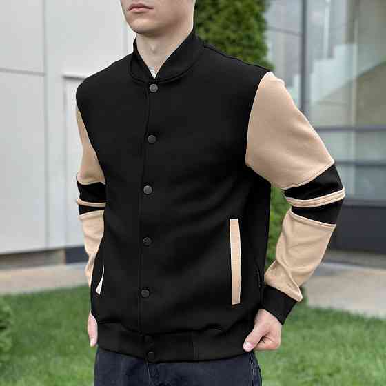 Чорний чоловічий бомбер на кнопках Pobedov Blast Київ